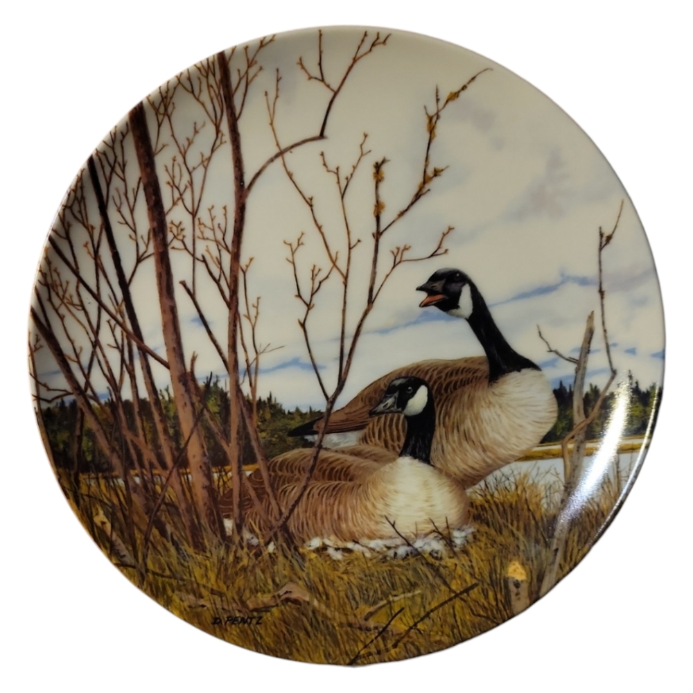Vtg 86 Nesting Donald Pentz 2nd Wings Upon the Wind Canadian Geese Plate